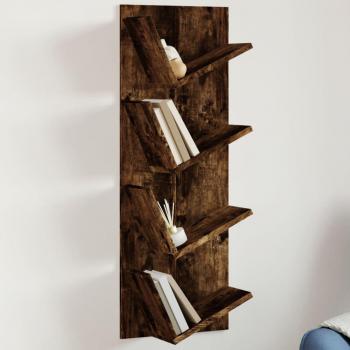 Estantería de pared 4 niveles 33x16x90 cm en Blanco, Negro y Roble Sonoma - Mueble de Almacenaje para Oficina, Estudio y Dormitorio - Estantería/Librería/Mueble de Almacen