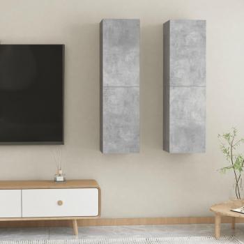 Mueble para TV 2 piezas Gris Cemento 30,5x30x110 cm Madera Contrachapada