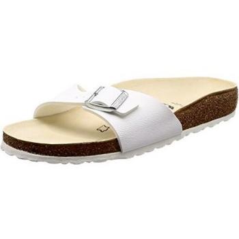 Birkenstock Madrid Patent White Slide Sandals for Women and Men, EU Size 42