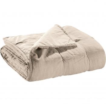 Cubrecama de algodón stonewashed Zeff natural 180 x 260 cm