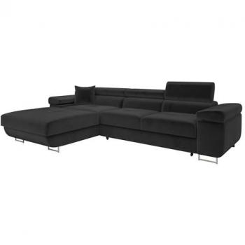 Sofá rinconero Comfivo S102 con función de descanso y caja de ropa de cama, 280x170x70cm