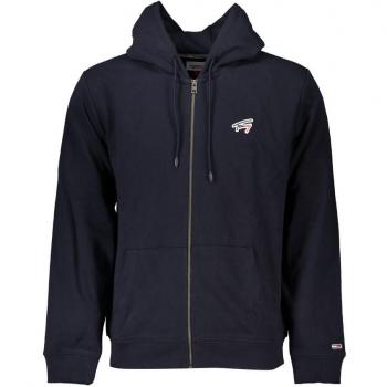 Chic Blue Zip-Up Hooded Sweatshirt for Men - XS