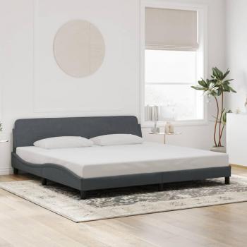 Estructura cama con cabecero terciopelo gris oscuro 200x200 cm Vidaxl