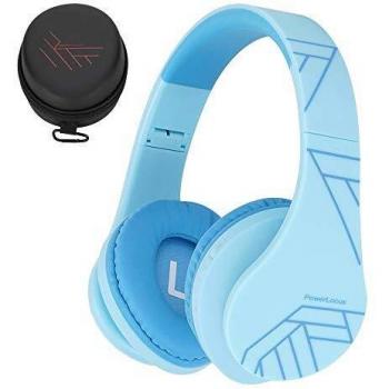 Auriculares para niños, PowerLocus Auriculares Bluetooth para niños, con 85DB Volumen Limitado, Auriculares Plegable con micrófono, Micro SD Slot, Auriculares Inalámbricos y con Cable, con Estuche
