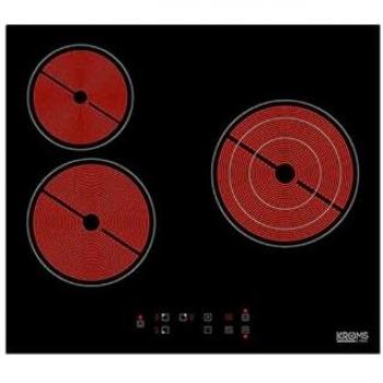 Placa Vitrocerámica Integrada KromsLine KV-3F-RA-25 Negra 59 cm 3 Zonas