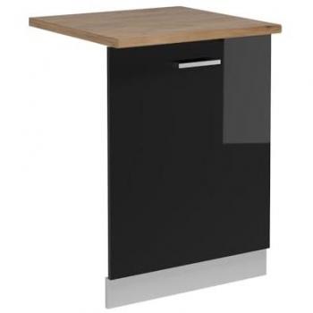 Panel Frontal para Lavavajillas R-Line, Negro Brillo/Blanco, 60 cm, Acabado en Roble