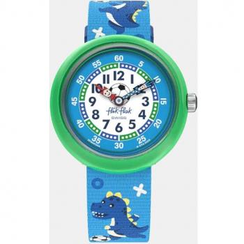 Reloj Flik Flak Soccerozaurus FBNP209 Infantil Bio PET Reciclado Estampado Azul