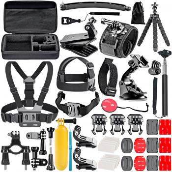 Neewer 50 en 1 Kit de Accesorios para Cámara de Acción Compatible con GoPro Hero10/9/8/7/6/5/4, GoPro Max, GoPro Fusion, Insta360, DJI Osmo Action/Action 2, AKASO etc
