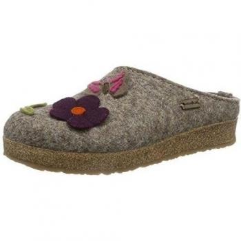 Haflinger Admio - pantuflas de fieltro mujer, color gris, talla 38