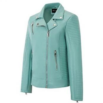 BELLIVERA Chaqueta de Cuero PU para Mujer