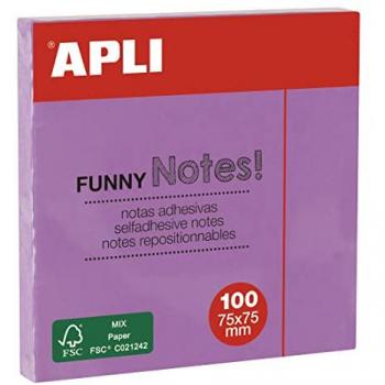 Pack 12 Notas Adhesivas Lila Pastel 75x75mm