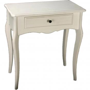 PAME 41460 - Mesa de madera decapé con cajón, 73 x 66 x 36 cm