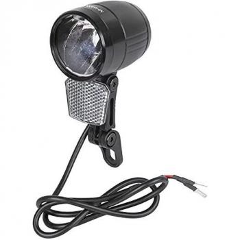 Faro LED Delantero Apollon E 100 para E-Bike, 100 LUX, 6-8V DC, Negro, con Reflector Removible y Soporte de Doble Articulación