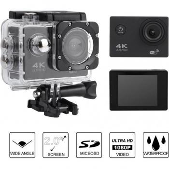Cámara de Acción Ultra HD 4K con Estuche Impermeable y Kit de Extensión