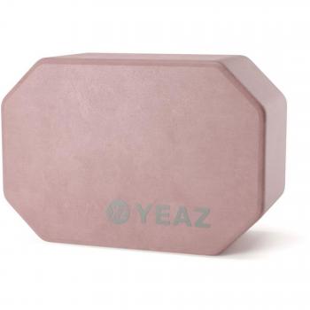 YEAZ Spirit Velvet Glow Yoga Block - Non-Slip Soft-Touch Surface, Unisex, Pink