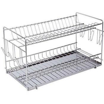 Escurreplatos de Acero Inoxidable Super 49x22,5x27 cm. para 20 Platos