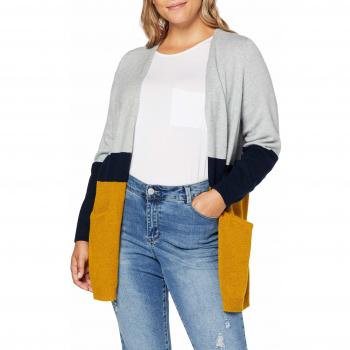ONLY Carmakoma Carstone L/s Long Cardigan ESS Chaqueta Punto, Gris