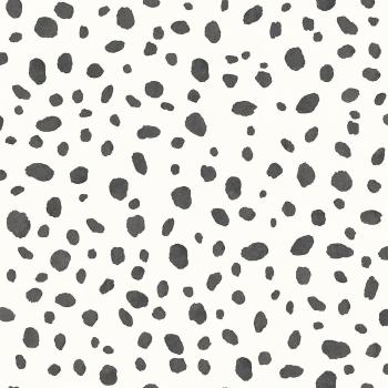 Holden Decor Dalmatian Spot Dot Print Wallpaper - Black And White 12940
