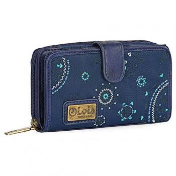 Cartera de Mujer Lois Grande en Eco Piel con Compartimentos y Cierre Central de Cremallera, Asa Adicional