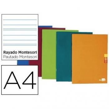Libreta Scriptus A4 Rayado Montessori 3,5mm 48 Hojas 90g/m2 con Margen Colores Surtidos