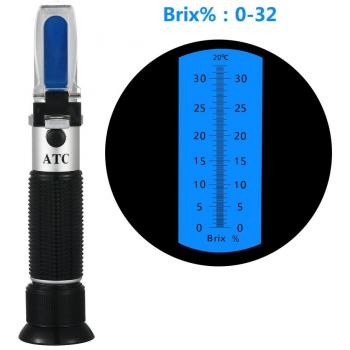 RCYAGO De Mano Refractómetro Brix de Azúcar Cerveza Brix 0 - 32% Brix Óptico Prueba ATC Refratometro Medidor Refractómetro
