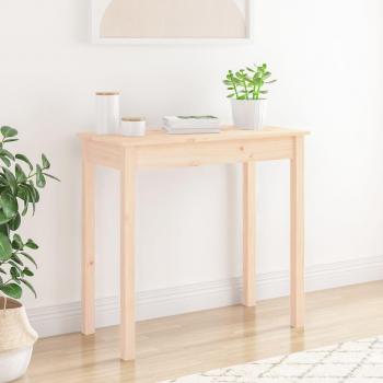 Mesa consola de madera maciza de pino 80x40x75 cm color marrón