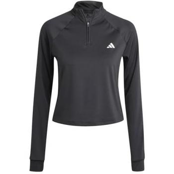 Camiseta de Manga Larga con Cierre 1/4 para Mujer adidas Essentials - Negro - Talla XS