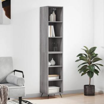 Aparador alto Sonoma gris 34.5x32.5x180 cm madera multicapa contrachapada