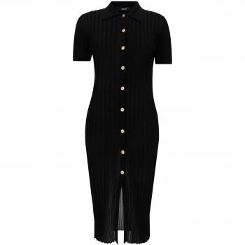 Versace Ribbed Knit Dress Black Size 42