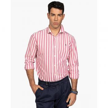Camisa de hombre slim a rayas en rosa - Harper and Neyer
