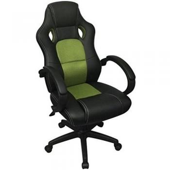 vidaXL Silla de Oficina Ejecutiva de Carreras Verde Cuero Sintético