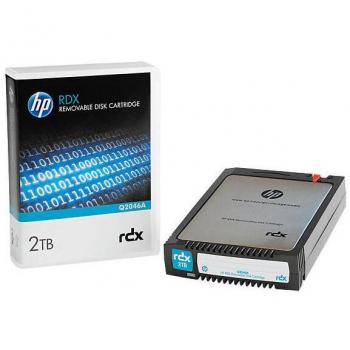 HP RDX 2TB Removable Disk Cartridge - Cartucho de disco extraíble, capacidad 2000 GB, compatibilidad con sistemas de archivos FAT32/NTFS/ext2/ext3, vida útil aproximada 500