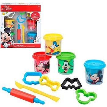 Disney - Plastilina infantil 4 botes Plastilina colores Niños 3 años Moldes plastilina blanda no tóxica Juguetes educativos Manualidades niños Pack plastilina Disney