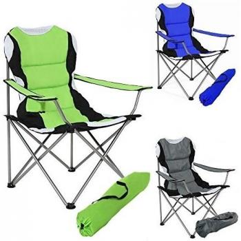 TecTake Silla de Camping Plegable + Portabebidas + Práctica Bolsa de Transporte Marco Ø: Unos 18 mm Varias cantidades -