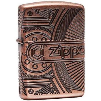 Zippo Gears Regular Briquet, Unisex, Armor Antique Copper, M