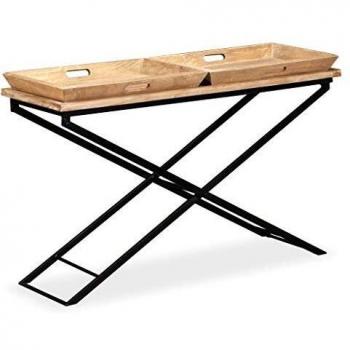 Solid Mango Wood Console Table 51.2x15.7x31.5