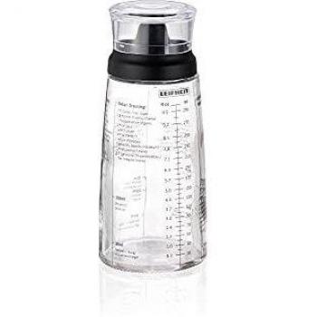 Leifheit Mezclador de aliños, vaso mezclador con salida antigoteo, recipiente con tapa y con escalas impresas, mezclador manual de vidrio de 300 ml