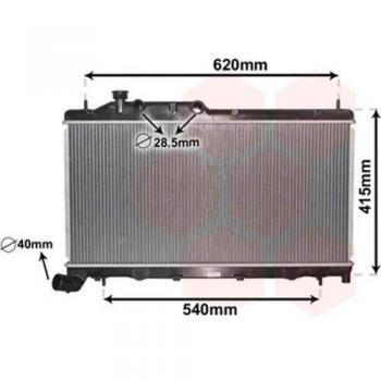 Radiador de motor Van Wezel 51002105, refrigeración eficiente para Subaru Impreza III