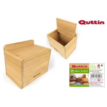 Salero con Tapa de Bambú Quttin 14x9x9.5cm