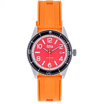 Reign Gage Men's Automatic Watch with Date - Red/Orange Rubber, One Size