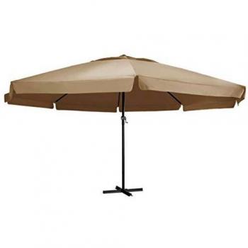 Sombrilla de Jardín 600 cm con Palo de Aluminio Color Taupe