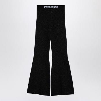 Palm Angels Women's Lurex Viscose Blend Trousers in Black | Size XS | PWHG021F24KNI001