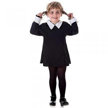 Creaciones Llopis Disfraz de Miércoles Addams para Niña, Vestido Miércoles Addams Niña