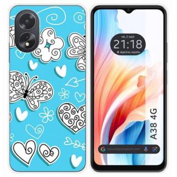 Funda de Silicona para Oppo A38 4G con Diseño de Mariposas y Dibujos