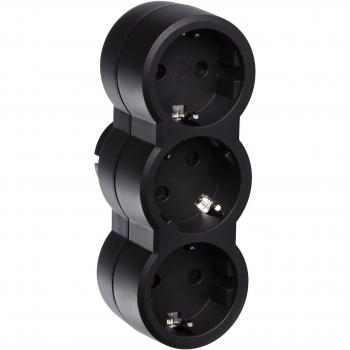 Legrand 50512 Adaptador Enchufe, Triple, Frontal, Negro