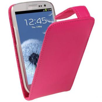 igadgitz Rosa Funda de Piel Carcasa Case Cover para Samsung Galaxy S3 III i9300 Android Smartphone + Protector de pantalla