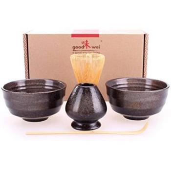 Goodwei Juego de té Matcha para Dos - Bol de té, batidor y Soporte Incl. Caja de Regalo …
