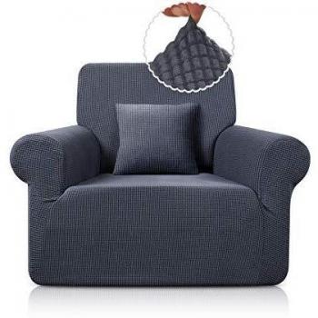 TAOCOCO Funda de Sofá Antideslizante Funda Sofá Jacquard Funda Elástica Protector de Muebles Lavable Antiácaros Antiarrugas（1 Plaza, Gris Oscuro）