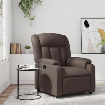 Sillón reclinable de cuero sintético marrón Día y Noche Vidaxl
