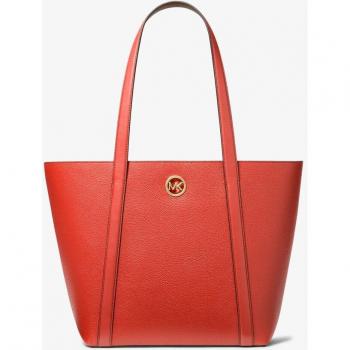 Bolso de hombro Hadleigh de piel tote con adorno de logotipo Michael Kors (30F3G8FT7LBRT, 29x30x8cm)